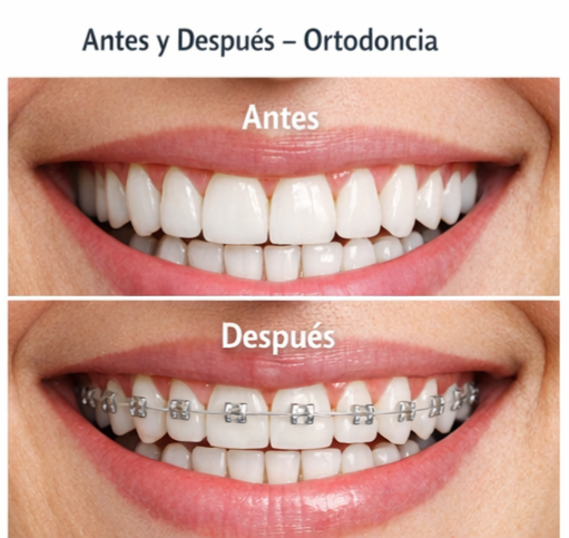 Dientes desalineados antes de ortodoncia